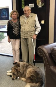 Sully de Fontaine, his wife and faithful service dog visit Hearing Associates of Las Vegas